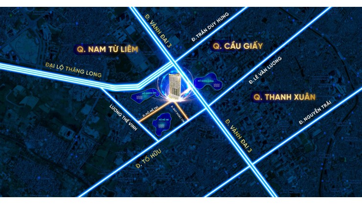 Siêu hot Mới 100% Bán Chân đế chung cư Trinity Tower - View Hồ 35m, 66m, 105m, 203m, 276m, 375m2